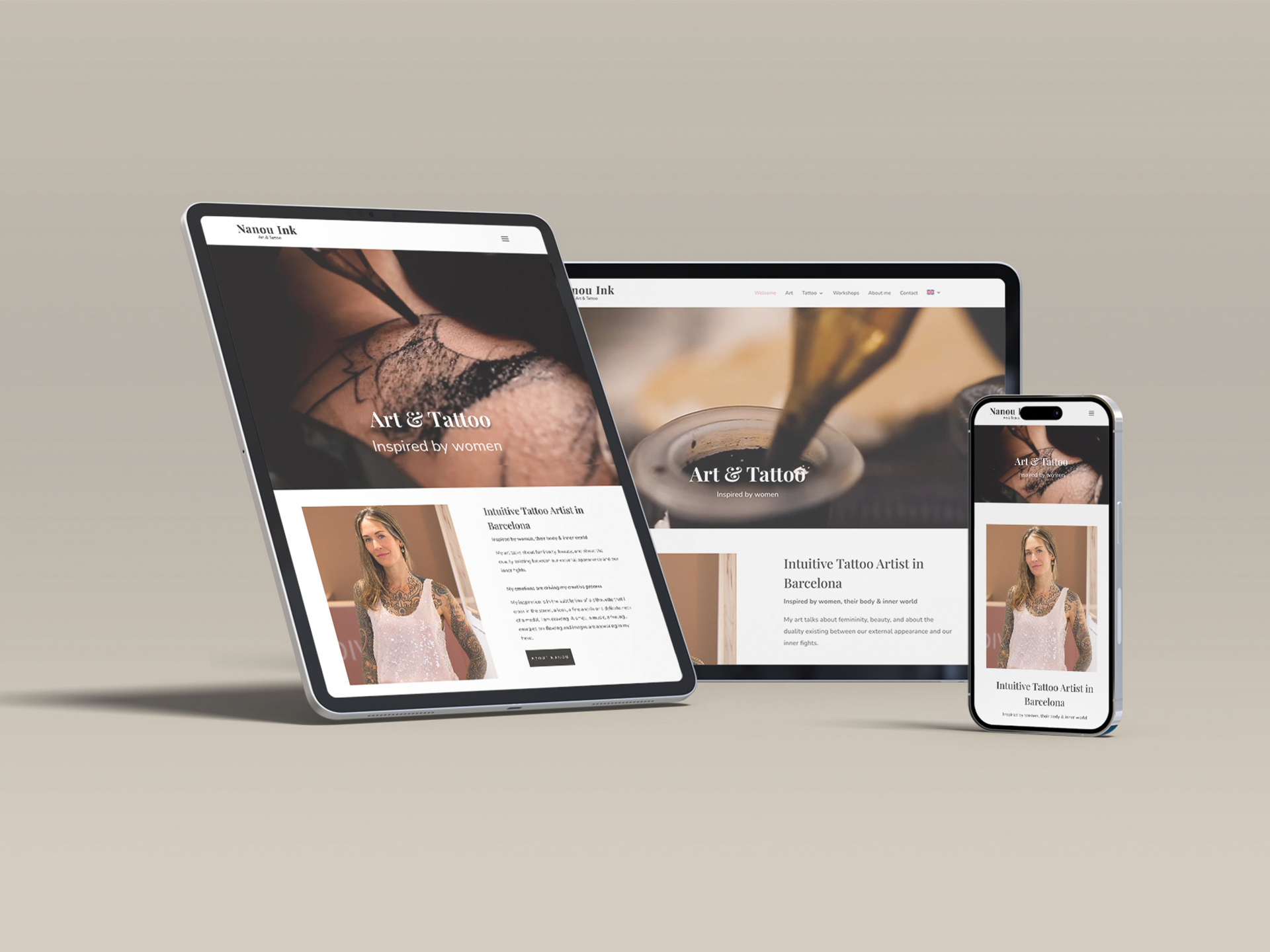 siteweb-vitrine-ecommerce-services-identitevisuelle-sabine-kley-responsive-UX-designer-freelance-shopify-nanouink-tattooartist-barcelona